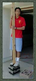 Victor tests the strength of the post